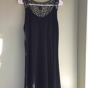 Black lace-back dress